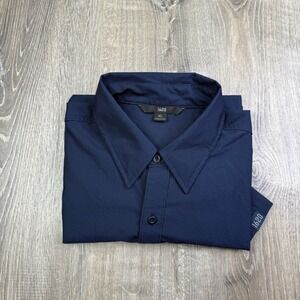 1620 workwear Button Down Work Shirt collar short sleeve Navy Blue Men's Size XL